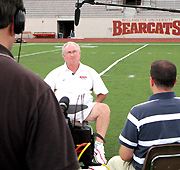 Film Crew Records Mark Speckman and Bearcats for Liberty Mutual Coach of the Year Program on ABC-TV